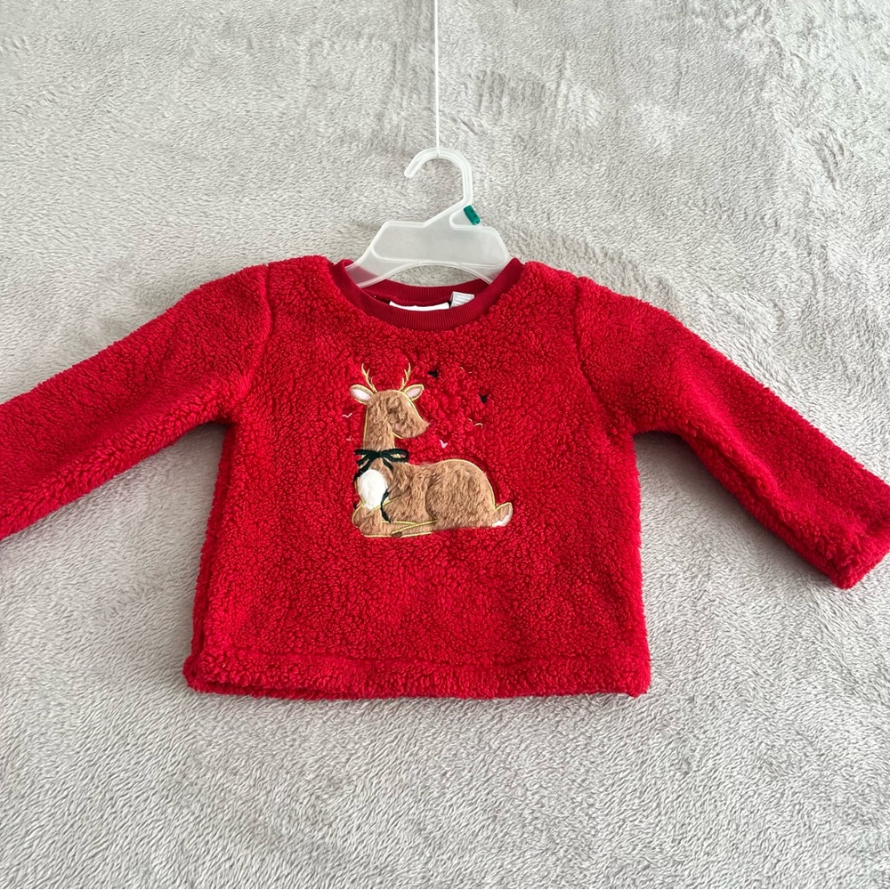 The Children’s Place Christmas Sweatshirt Toddler Girls 12-18m Reindeer‎ Holiday